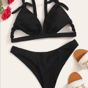 Cut out black bikini